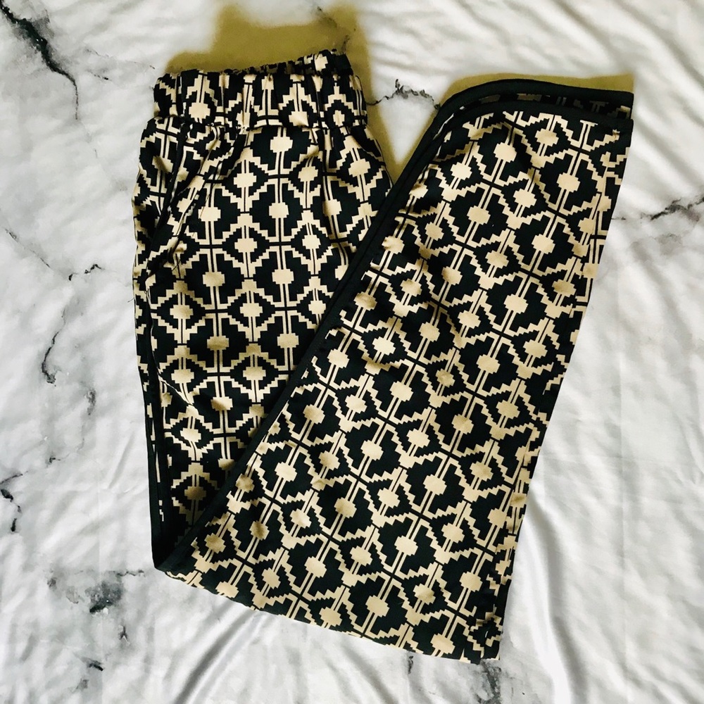 Black and Tan Aztec print joggers